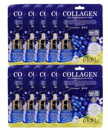 EKEL Fabric face mask with collagen set 10 pcs