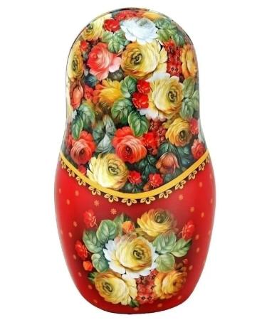 GET&JOY Black tea in a tin jar of a nesting doll with flowers 50 g - Buy Online on GoSupps.com