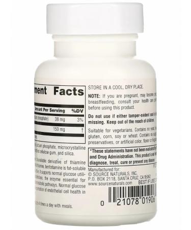 Source Naturals Benfotiamine dietary supplement US Iherb vitamins - Buy Online on GoSupps.com
