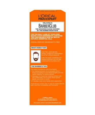 L'Oreal Paris Men Expert Barber Club Long Beard Oil 30 ml - Buy Online on GoSupps.com