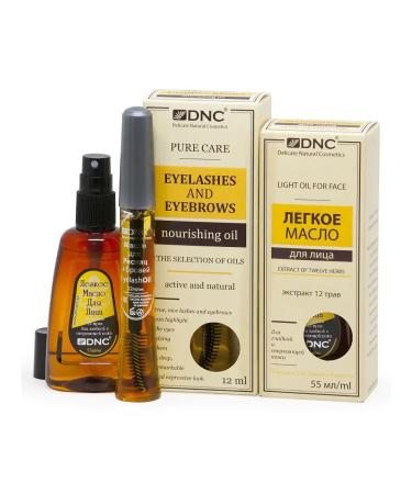DNC Light face oil and eyelashes and eyebrows