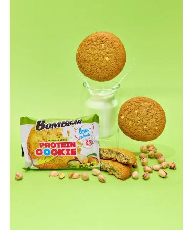 BombBar Protein cookies without sugar pistachio 12pc x 40g - Buy Online on GoSupps.com