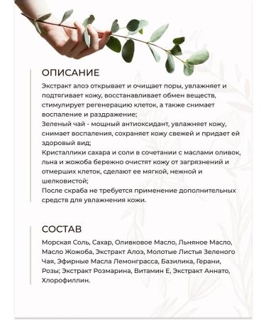 Manufactory House of Nature Sugar-salt scrub green tea and aloe natural - Buy Online on GoSupps.com