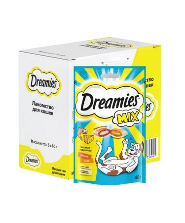 DREAMIES A treat for cats with salmon and cheese 6pcs 60g - Buy Online on GoSupps.com