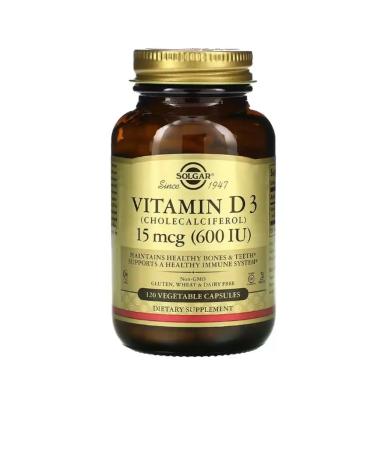 Vitamin D3 600 IU Solgar 120 capsules - Buy Online on GoSupps.com