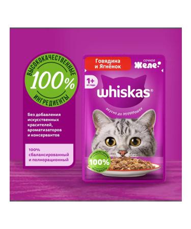 WHISKAS Wet food for cats beef lamb jelly 56pcs 75g - Buy Online on GoSupps.com