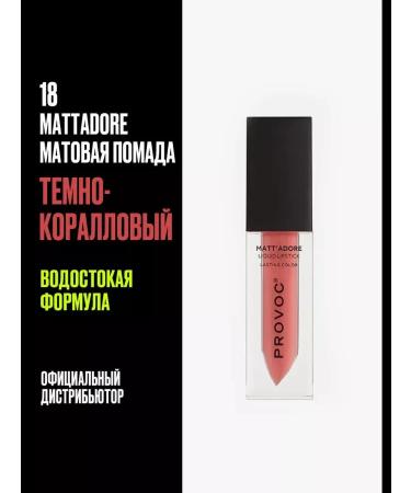 Provoc Liquid lipstick for lips 4.5g matte tone 18