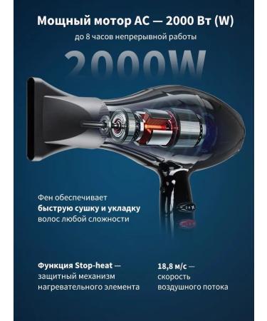Dewal Professional hairdryer with diffuser 03-111 Black - Buy Online on GoSupps.com