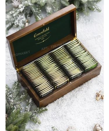 Greenfield gift set in a wooden box 8 types of tea