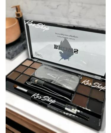 KOS SHOP Brown eyebrow shadows with a brush persistent