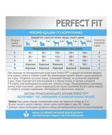 PERFECT FIT Dry food for puppies of small breeds chicken 3pcs of 500 g - Buy Online on GoSupps.com