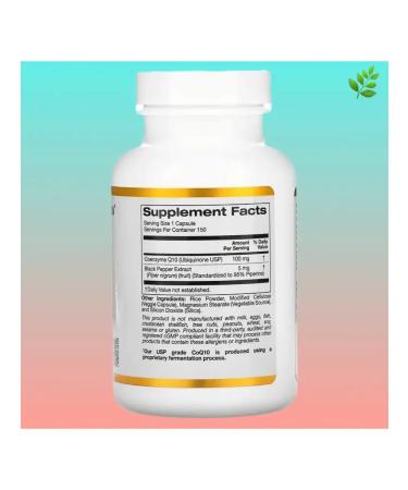 California Gold Nutrition Coenzyme Q10 with bioperin 100 mg - Buy Online on GoSupps.com