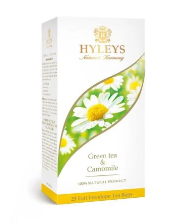 HYLEYS Green tea with chamomile 25 packs - Buy Online on GoSupps.com