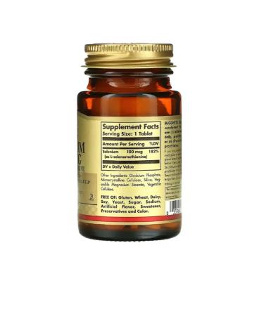 SOLGAR Selenium vitamins 100 mcg 100 tablets - Buy Online on GoSupps.com