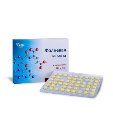 Pharmgroup Folic acid with vitamins B6 and B12 tablets No. 50 5 pcs - Buy Online on GoSupps.com