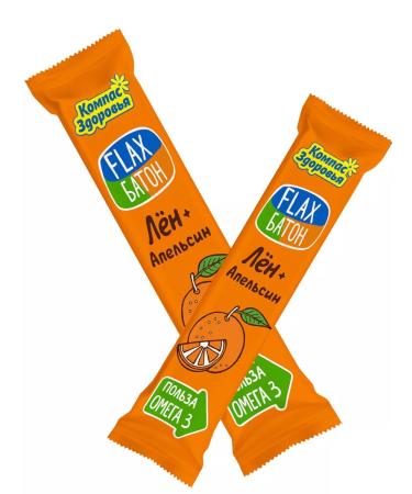 Health Compass Flax orange bar 20 pcs *30 g - Buy Online on GoSupps.com