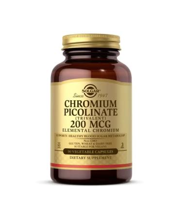SOLGAR Chrome picolinate for weight loss 200 mcg 90 capsules - Buy Online on GoSupps.com