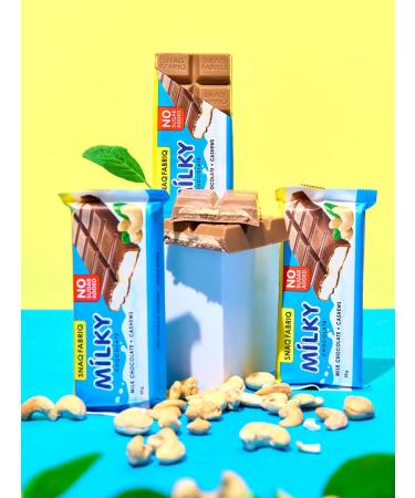 Snaq Fabriq Milky milk chocolate with cashew 12pcs - Buy Online on GoSupps.com