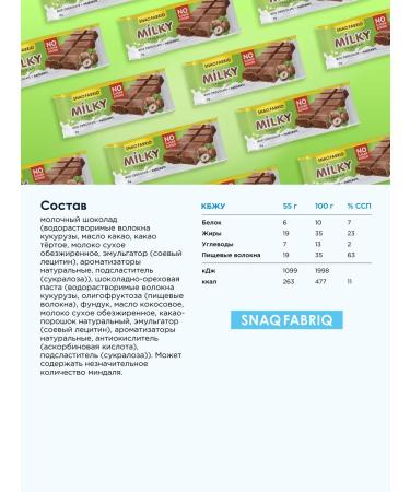 Snaq Fabriq Milky's milk chocolate chocolate with a hazelnut 12pc - Buy Online on GoSupps.com