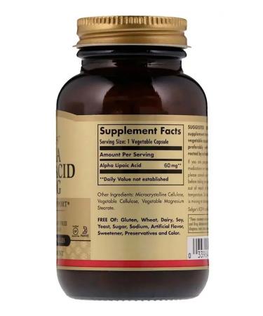 SOLGAR Alpha lipoic acid for weight loss 30 capsules - Buy Online on GoSupps.com
