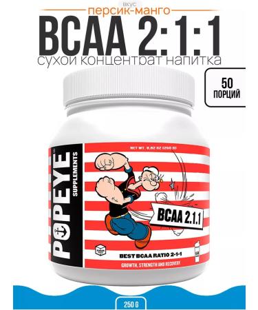 Popeye Supplements BCAA 2 1 1 250g of Persian-Mango amino acid
