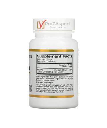 California Gold Nutrition Vitamin D3 (vitamin D3) 5000 IU 90 cap - Buy Online on GoSupps.com