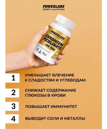POWERLABS Chrome Picoline 250 dietary supplement for weight loss appetite control - Buy Online on GoSupps.com
