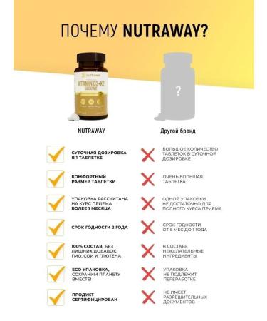 NUTRAWAY Vitamin D3 K2 5000 IM for immunity 90 pcs - Buy Online on GoSupps.com