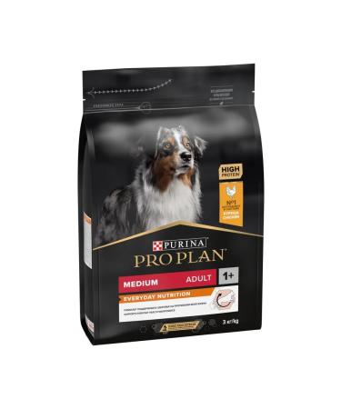 PRO PLAN Dry food for dogs of medium breeds with chicken 3 kg - Buy Online on GoSupps.com