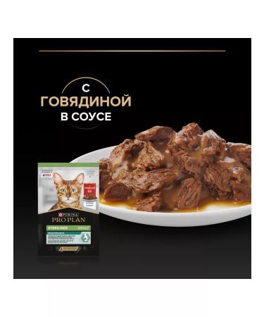 PRO PLAN Spider for sterilized cats with beef 85 g x 26 pcs - Buy Online on GoSupps.com