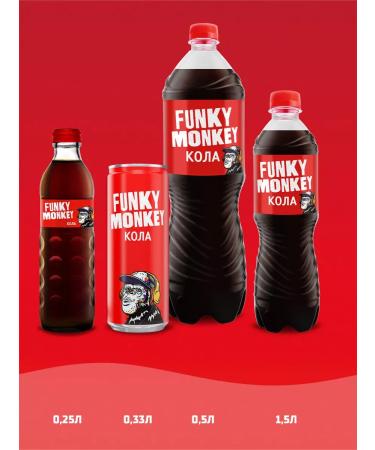 FUNKY MONKEY Carbonated drink of stake classic 0.5 l.x 12 pcs - Buy Online on GoSupps.com