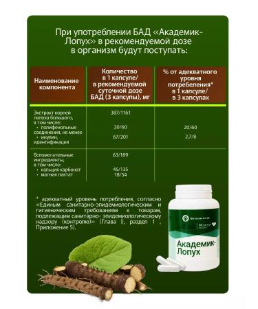 Fitokom Altai Academician Lopuh Bad 60 capsules - Buy Online on GoSupps.com