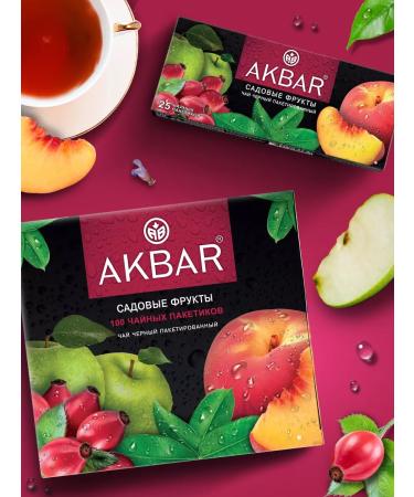 AKBAR Black tea in bags Garden fruits 100 pieces - Buy Online on GoSupps.com