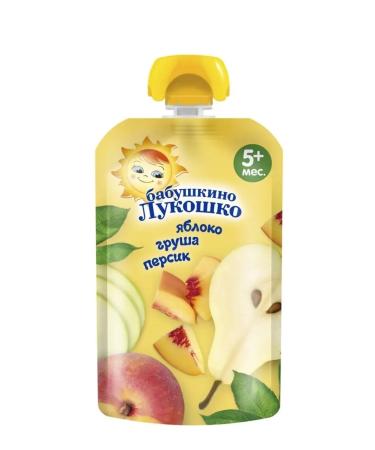 grandma's basket Puree apple-pears-peach for children from 5 months 12 pcs x 90 g - Buy Online on GoSupps.com