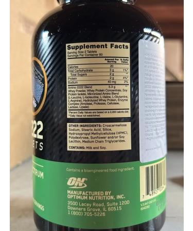 Optimum Nutrition Amino acids Superior Amino 2222 Tabs 160 tablets - Buy Online on GoSupps.com