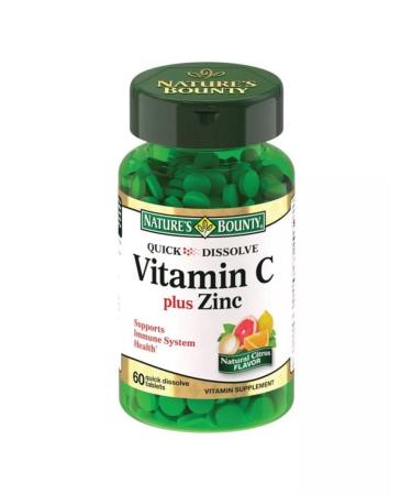 Nature's Bounty Vitamin C plus zinc 750mg No. 60