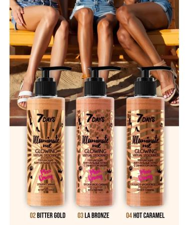 7DAYS Body tanning liquid tights Bitter Gold 02 200ml - Buy Online on GoSupps.com