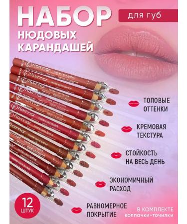 Nafisa-cosmetik Set of matte lip pencils