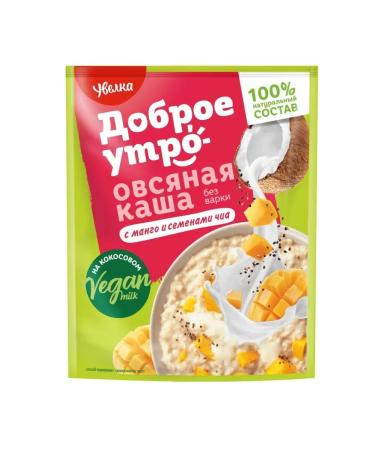 Uvelka Oatmeal porridge on a coconut drink with mango and chia. 20 x 40g - Buy Online on GoSupps.com