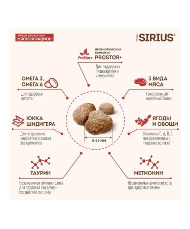 SIRIUS Dry food for adult cats meat 400g - Buy Online on GoSupps.com