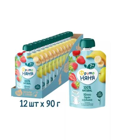 Frutonyanya Natural apple puree 90g (12 pcs)
