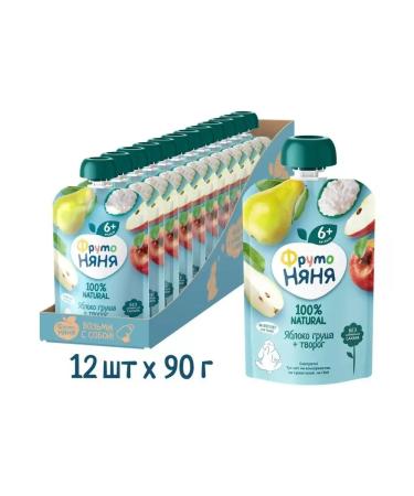 Frutonyanya Apple-breast puree with cottage cheese 90g (12 pcs)