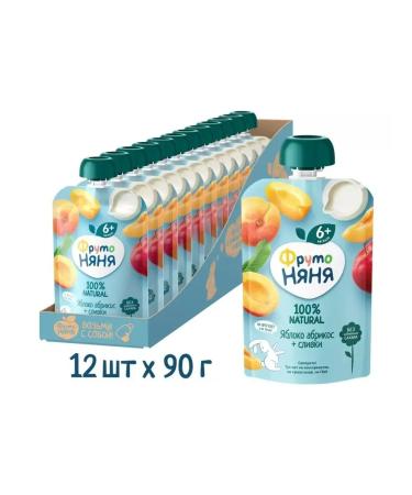 Frutonyanya Puree from apples and apricots with cream 90g (12 pcs)