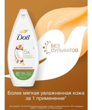 Dav Cream for shower Gel female coconut and almonds 250 ml - Buy Online on GoSupps.com