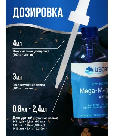 Trace Minerals Liquid magnesium Mega-Mag 118 ml. Mineral complexes - Buy Online on GoSupps.com