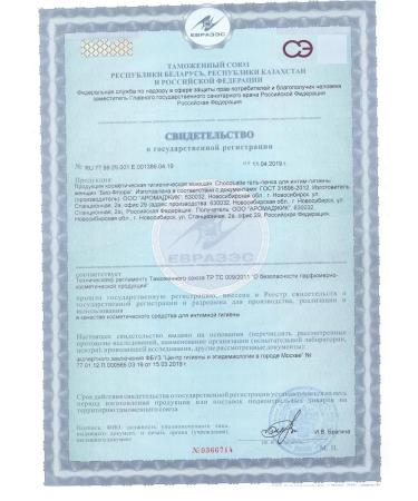 CHOCOLATTE Gel for female intimate hygiene of bio-flor PH 4.0 - Buy Online on GoSupps.com