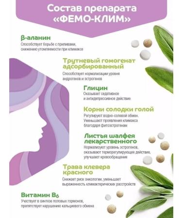 Parapharm Femo-Klim (Femoklim) 60 tab. - with symptoms of menopause - Buy Online on GoSupps.com