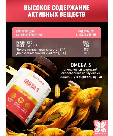 NUTRAWAY Omega 3 fish oil capsules 3000 mg dietary supplement - Buy Online on GoSupps.com