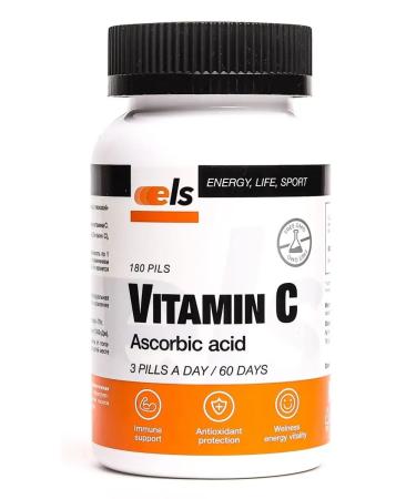 ELS Vitamin C ascorbic with glucose No. 180 for immunity - Buy Online on GoSupps.com