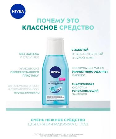 NIVEA Remedy for removing makeup around the eyes 125 ml - Buy Online on GoSupps.com